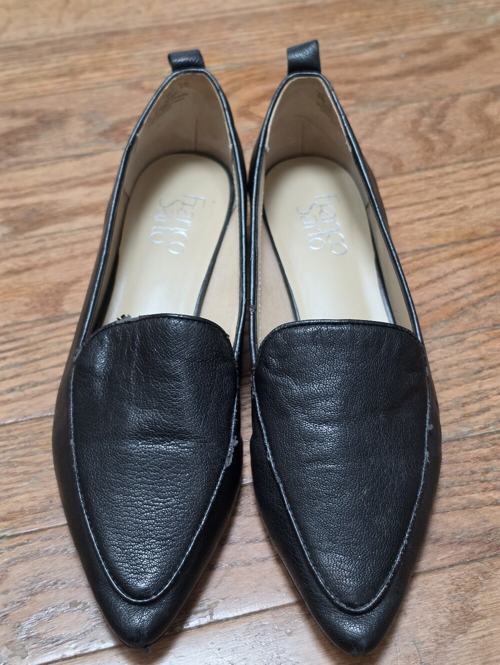 FRANCO SARTO "STUDIO" POINTED TOE LEATHER LOAFERS